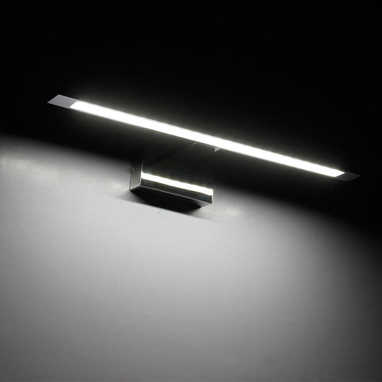 Modern Stainless Steel Led Vanity Light Fixture - Nickel Bathroom Lighting