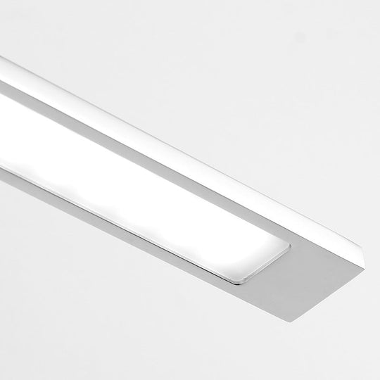 Modern Stainless Steel Led Vanity Light Fixture - Nickel Bathroom Lighting