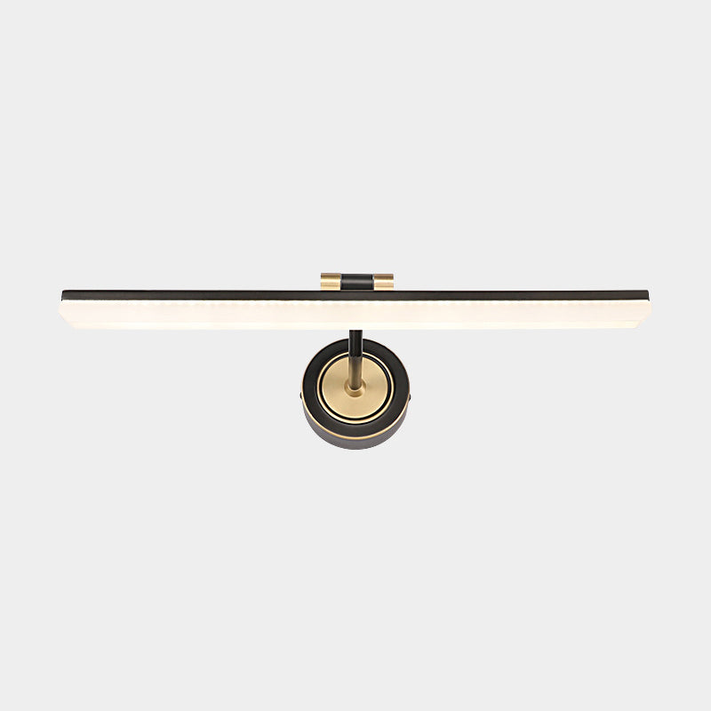Minimalist Led Vanity Light For Bathroom Walls - Swing Arm Bath Bar With Acrylic Shade Black / 23