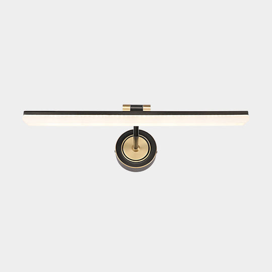 Minimalist Led Vanity Light For Bathroom Walls - Swing Arm Bath Bar With Acrylic Shade Black / 23