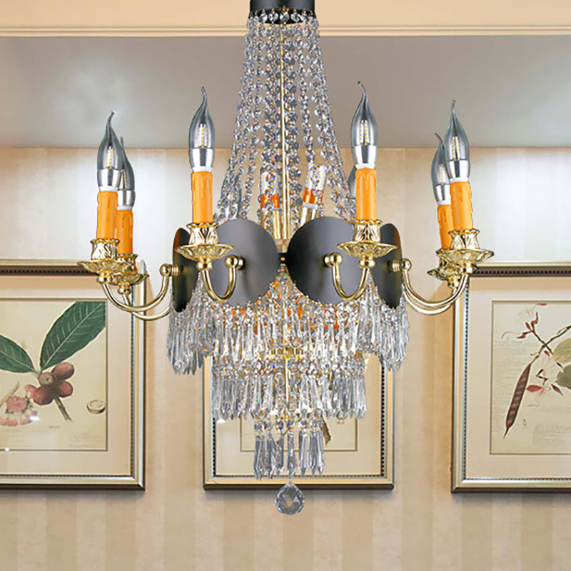 Contemporary Crystal Candelabra Chandelier - 14 Lights Gold Dining Room Lighting