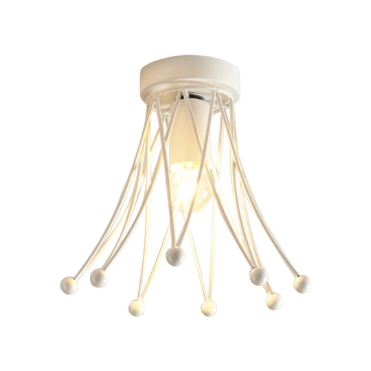 Modern Metallic Crown Flush Mount Ceiling Light For Kids | 1 - Light Black/Gold/White