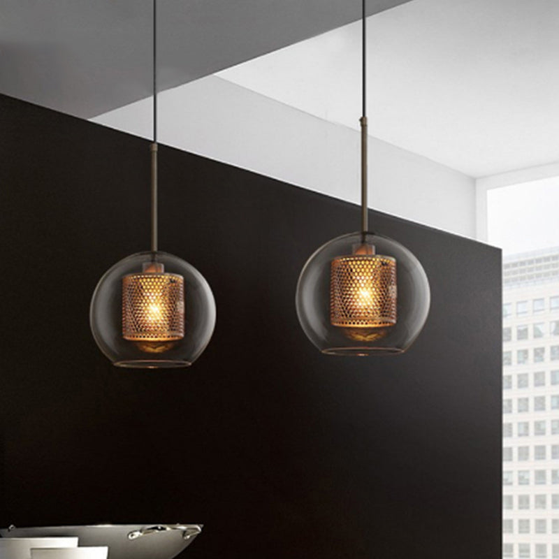 Modern Clear Glass Pendant Light For Dining Room Table - 1-Light Fixture