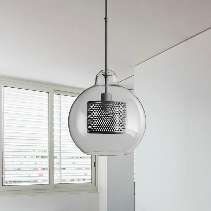 Modern Clear Glass Pendant Light For Dining Table - 1 Hanging Fixture