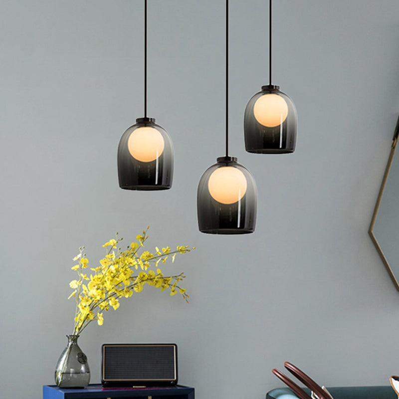 Modern Glass Pendant Lamp - Bell Style For Dining Room Table