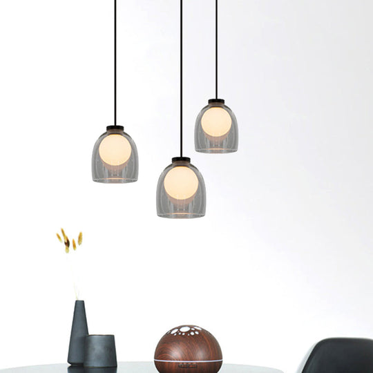 Modern Glass Pendant Lamp For Dining Room Table - Bell Hanging Light Fixture