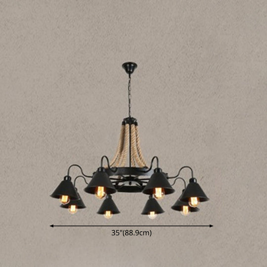 Industrial Wagon Wheel Chandelier With Adjustable Chain For Restaurant Ceiling