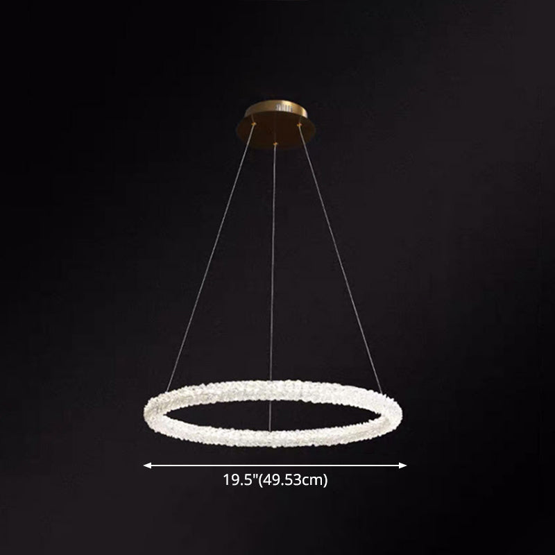 Modern Crystal Circle Chandelier For Restaurants - Pendant Lighting