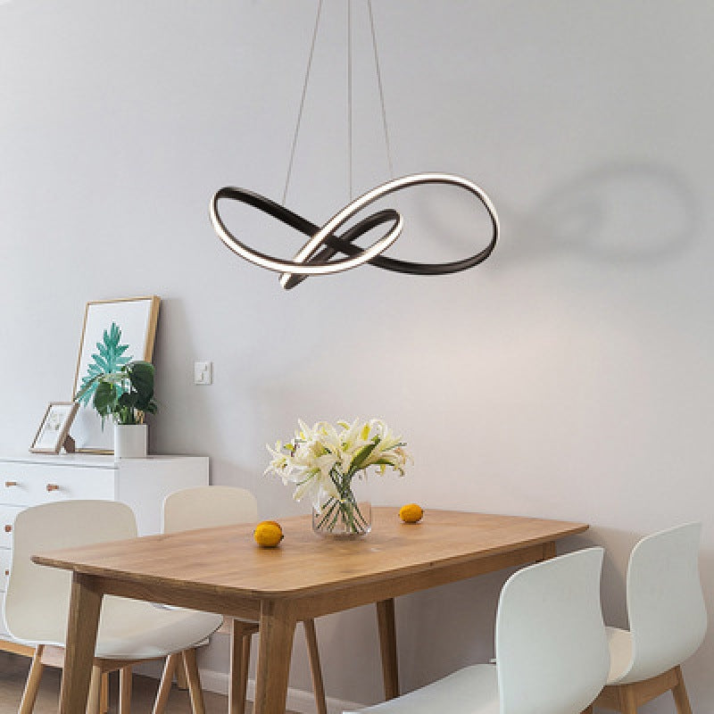 Sleek Metal Chandelier Pendant Light For Modern Living Rooms Black / 19.5’ White