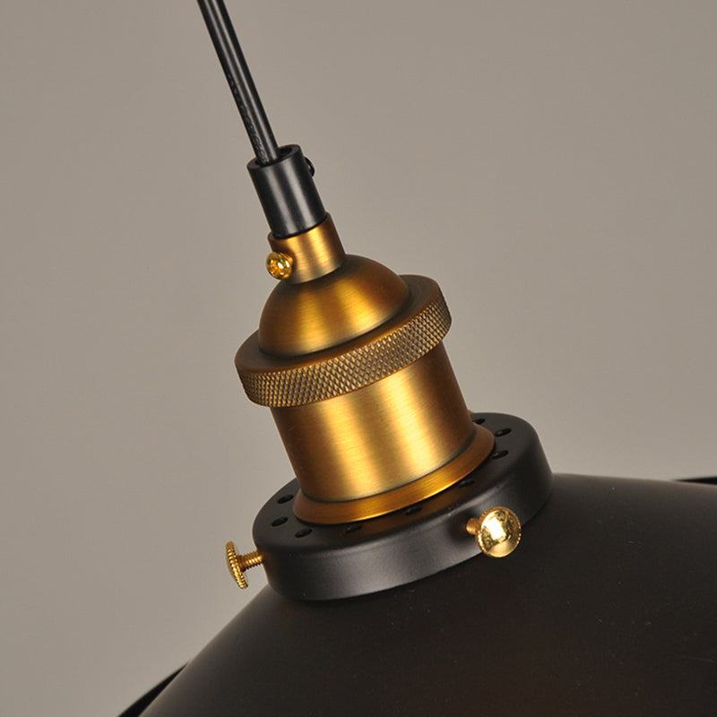Industrial Style Metal Cone Pendant Lamp In Black