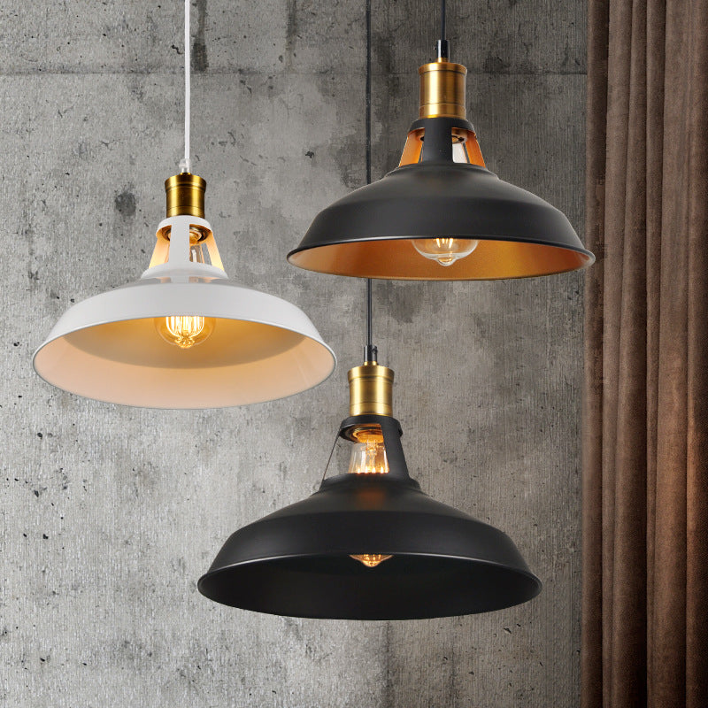 Industrial Metal Pendant Light Kit For Shaded Restaurant - Stylish Hanging Fixture