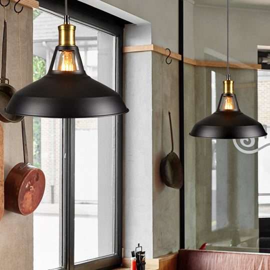 Industrial Metal Pendant Light Kit For Shaded Restaurant - Stylish Hanging Fixture