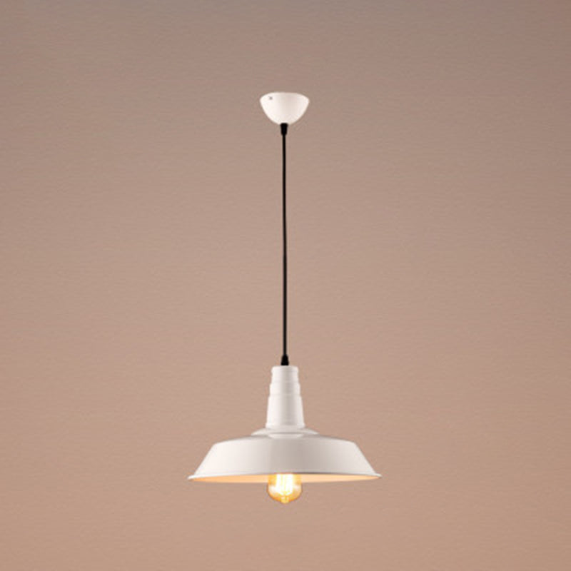 Metal Pendant Light With Industrial Style Shade - Perfect For Coffee Shop Or Restaurant White