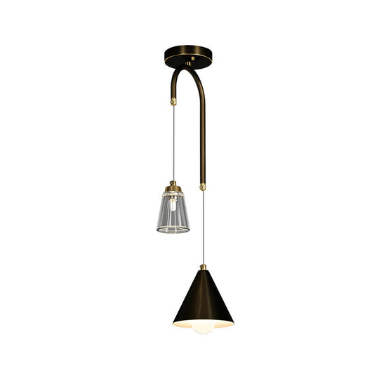 Industrial Mini Pendant Ceiling Light – Modern Metal Cone Hanging Lamp For Dining Room
