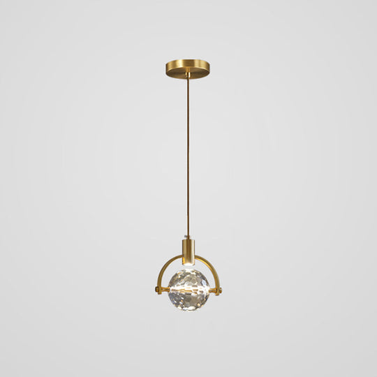 Mini Crystal Pendant Light With Brass Finish For Modern Living Spaces Dark Gold