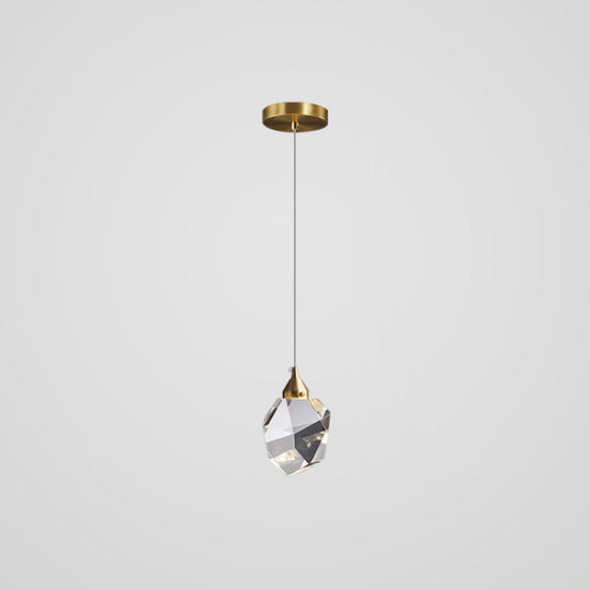 Mini Crystal Pendant Light With Brass Finish For Modern Living Spaces Bronze
