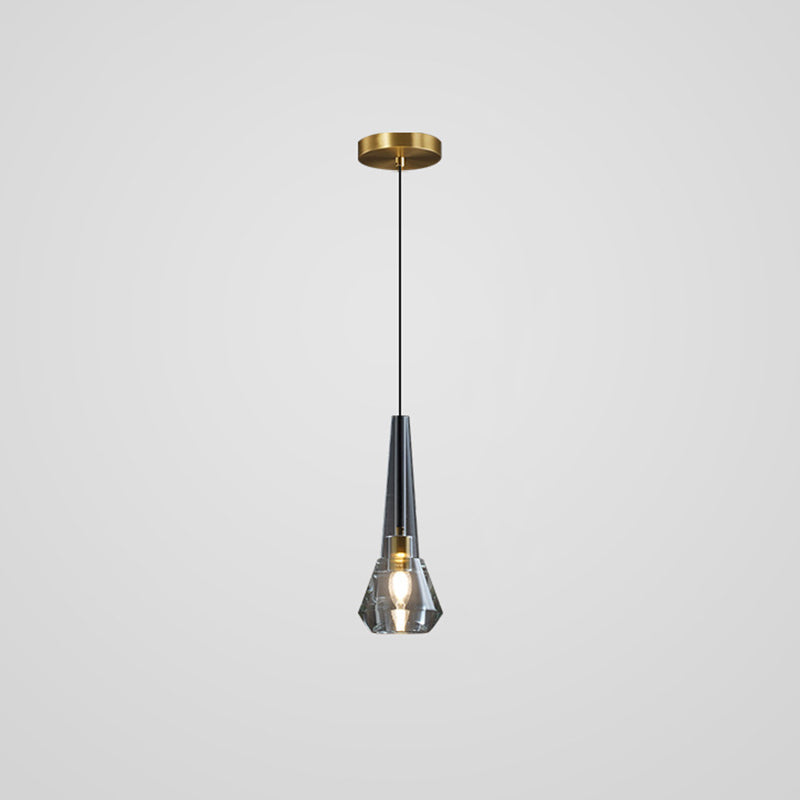 Mini Crystal Pendant Light With Brass Finish For Modern Living Spaces Black