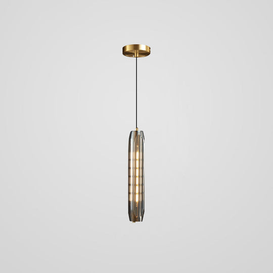 Modern Mini Crystal Pendant Light With Brass Finish For Living Room Bar And Coffee Shop Ceiling