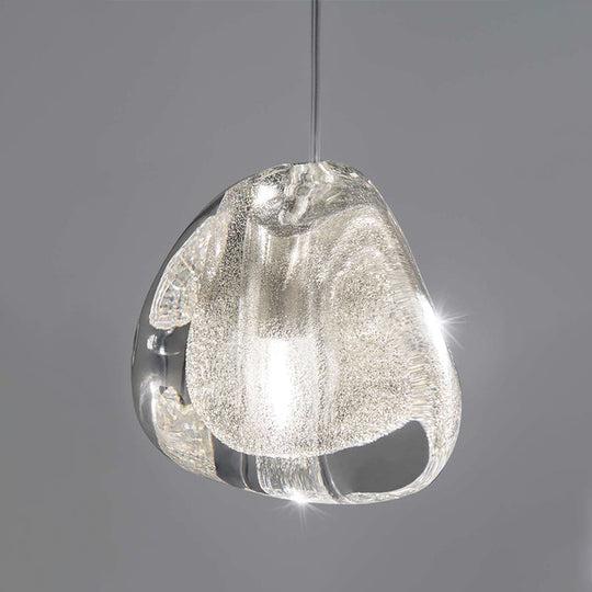 Bubble Glass Mini Pendant Light - Modern Nordic Design Led Round Stair Hanging Lamp 1 / Clear