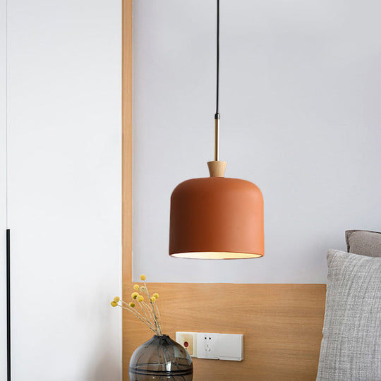 Colorful Macaron Pendant Light With Metal Shade - Industrial Hanging Lamp