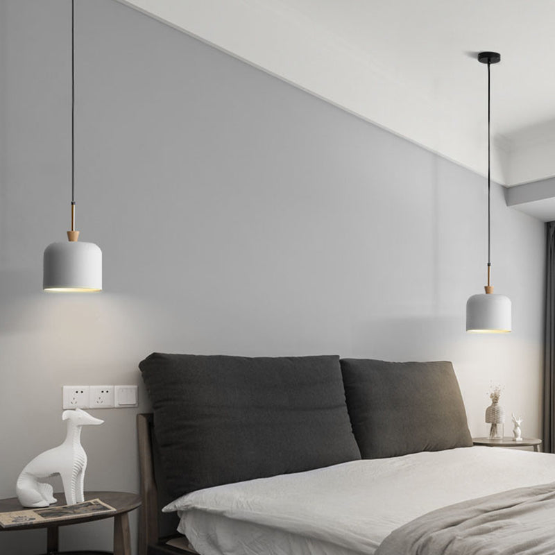 Colorful Macaron Pendant Light With Metal Shade - Industrial Hanging Lamp