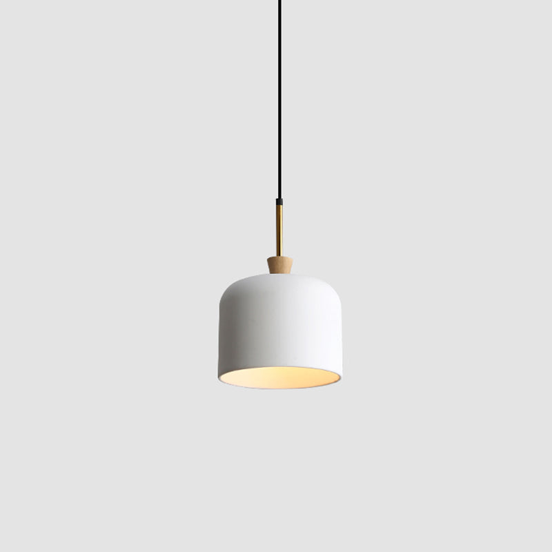 Colorful Macaron Pendant Light With Metal Shade - Industrial Hanging Lamp White / 8’