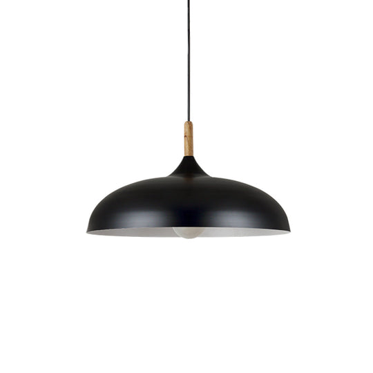 Modern Led Macaron Color Ceiling Pendant Light With Wood Lamp Socket Black / 18