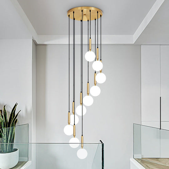 Minimalist Globe Pendant Light - Modern Metal Hanging Lamp For Living Room