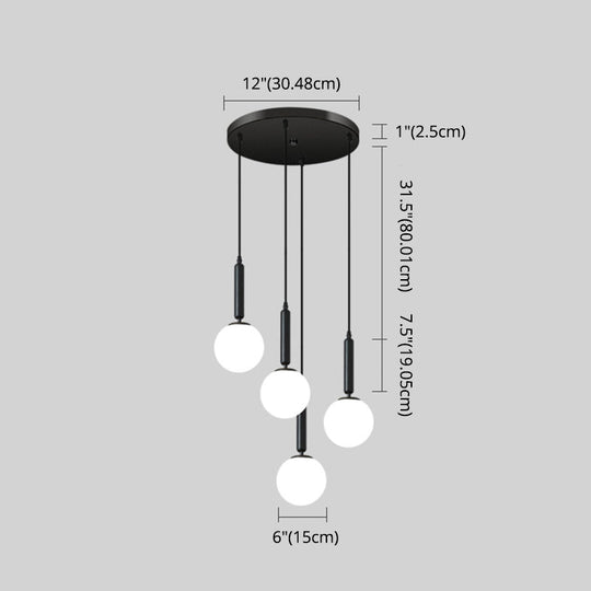 Minimalist Globe Pendant Light - Modern Metal Hanging Lamp For Living Room