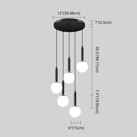 Minimalist Globe Pendant Light - Modern Metal Hanging Lamp For Living Room