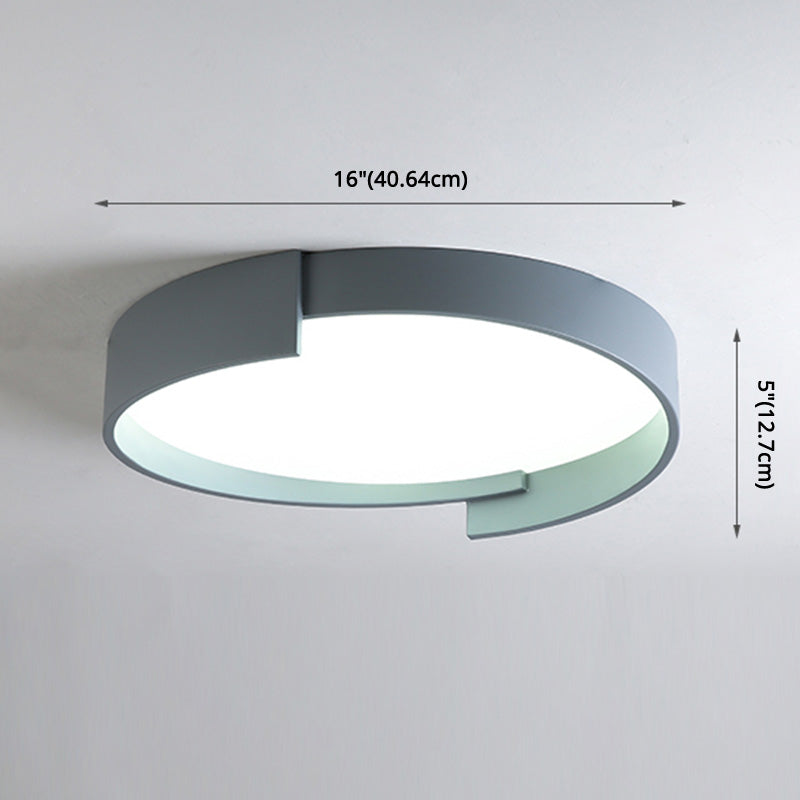 Led Macaroon Style Flush Mount Ceiling Light With Frosted Acrylic Lampshade - Nordic Bedroom Lamp