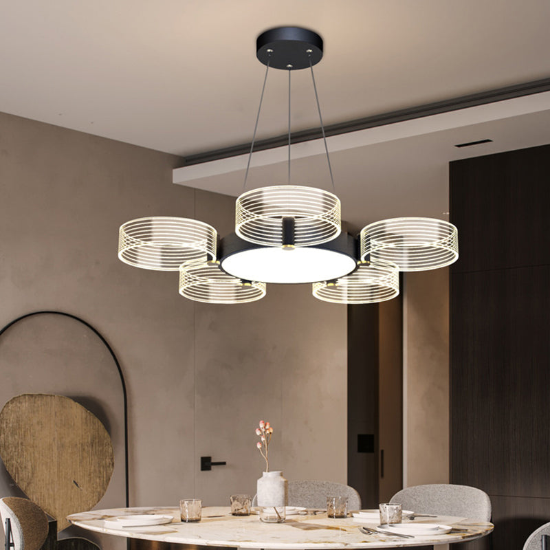 Modern Acrylic Circle Pendant Light For Living Room - Stylish Chandelier Ceiling Lighting