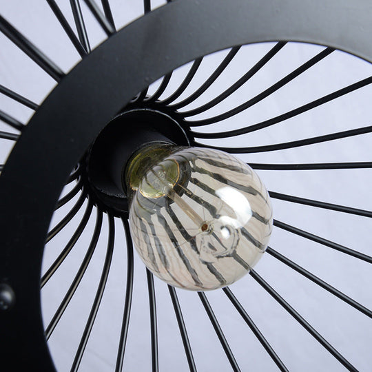 Retro Industrial Oval Pendant Lighting - Metal Ceiling Lights For Restaurants