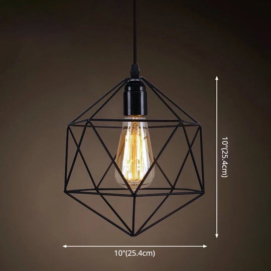 Industrial Retro 1-Light Pendant With Metal Cage For Bar - Hang In Style!