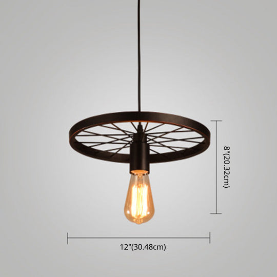 Industrial Style Metallic Multi-Light Pendant With Wheel Design - Perfect For Restaurants