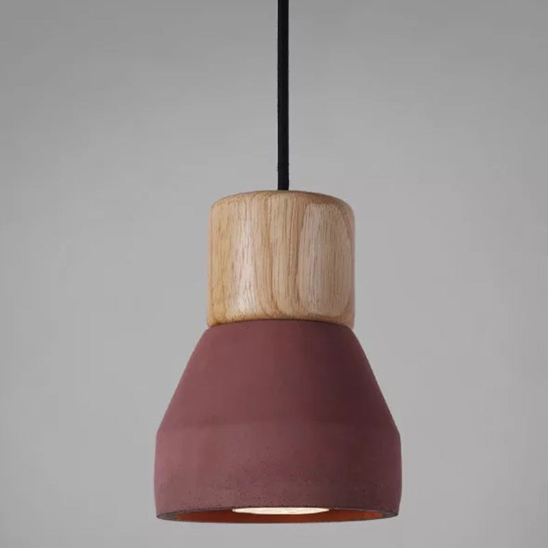 Nordic Minimalist Style Cement Tapered Hanging Light - 1-Light Restaurant Down Mini Pendant