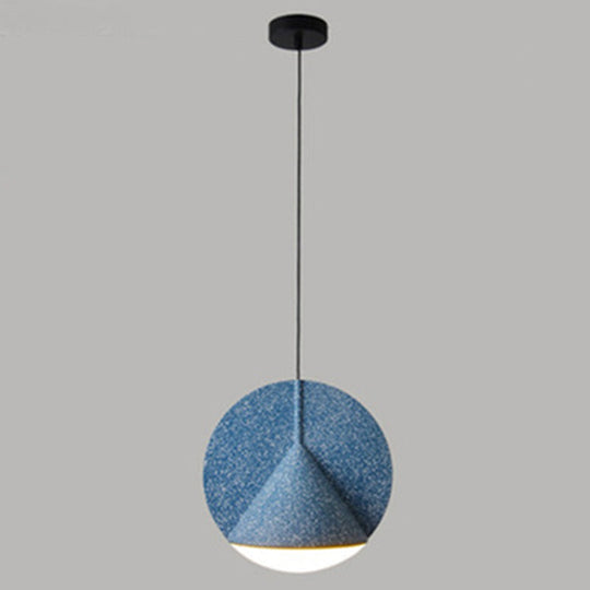 Nordic Modern Resin Pendant Lamp - 1-Light Round Shade Ideal For Living Room Blue / White