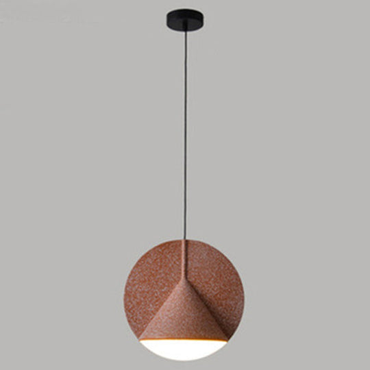 Nordic Modern 1-Light Round Shade Pendant Lamp For Living Room Orange / Warm