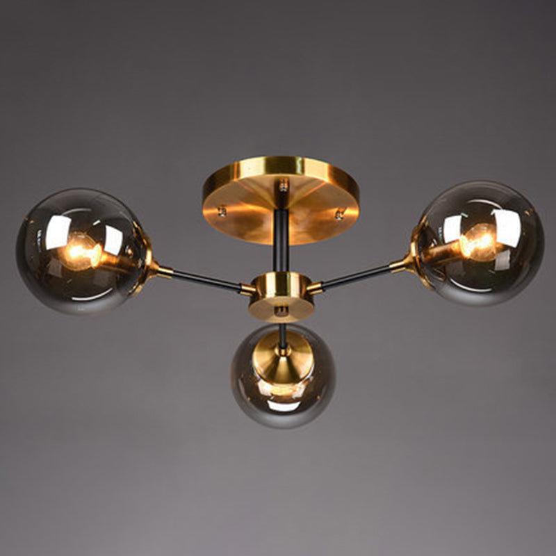 Ultra-Contemporary Sputnik Stained Glass Ceiling Light For Bedroom 3 / Smoke Gray