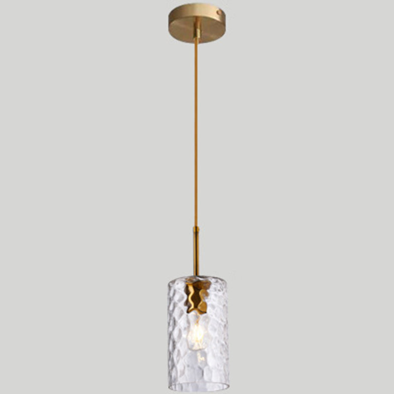 Minimalist Glass Pendant Lamp - Modern Ripple Design For Dining Room Clear