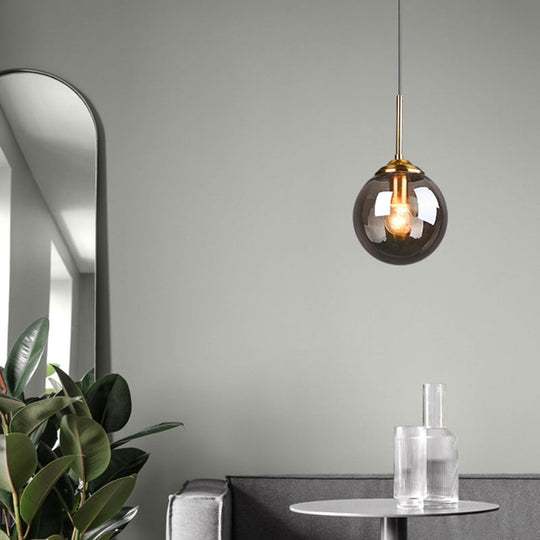 Modern Minimalist Hanging Lamp - Globe Glass Shade Pendant Light