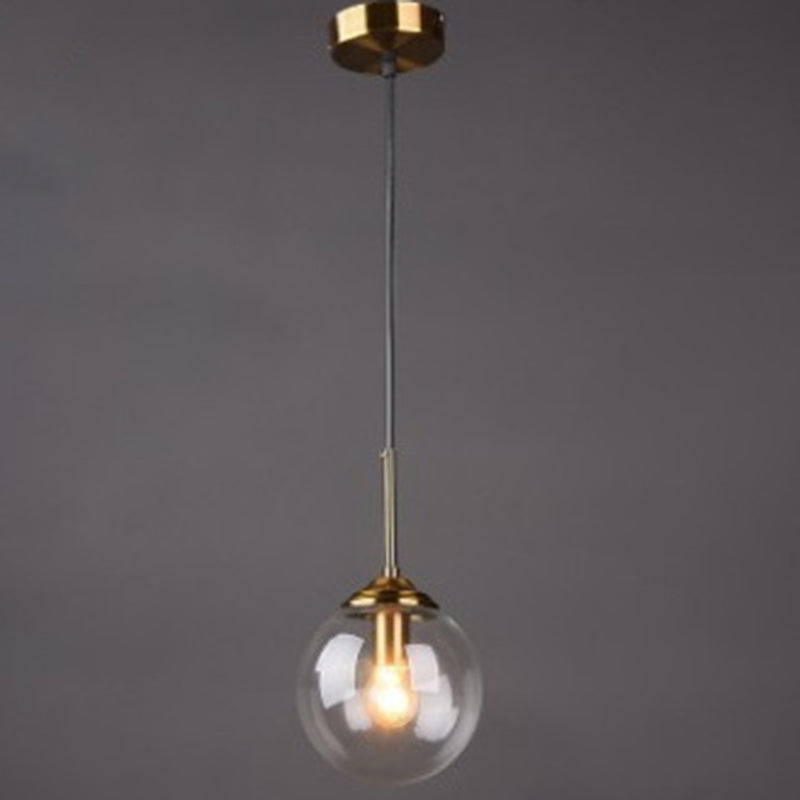 Post-Modern Minimalist Hanging Lamp With Globe Glass Shade Pendant Light Clear
