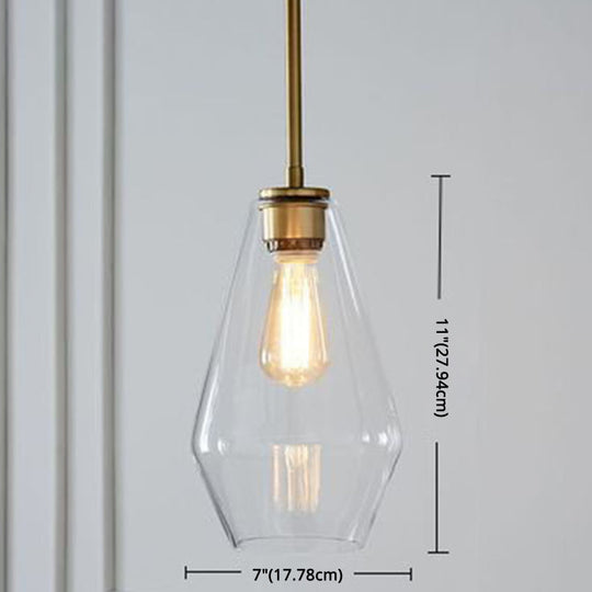 Modern Minimalist Glass Pendant Light For Dining Room - 1-Light Hanging Lamp