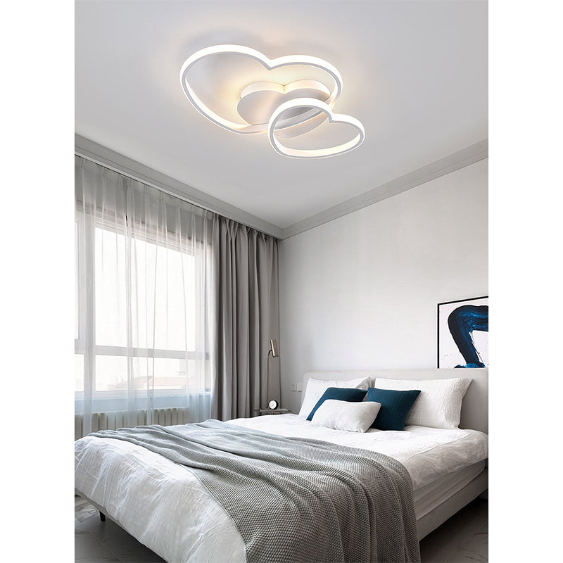 Contemporary Heart Design Flush Mount Light Fixture - Metal Ceiling
