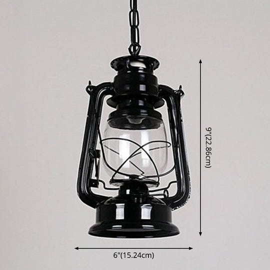 Nautical Clear Glass Oil Lamp Pendant Light For Dining Room