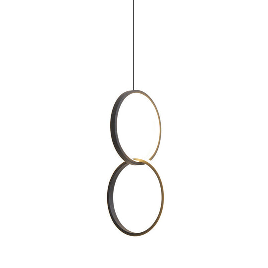 Sleek Metal Led Pendant Light Kit: Minimalist Ring Design For Bedside Suspension