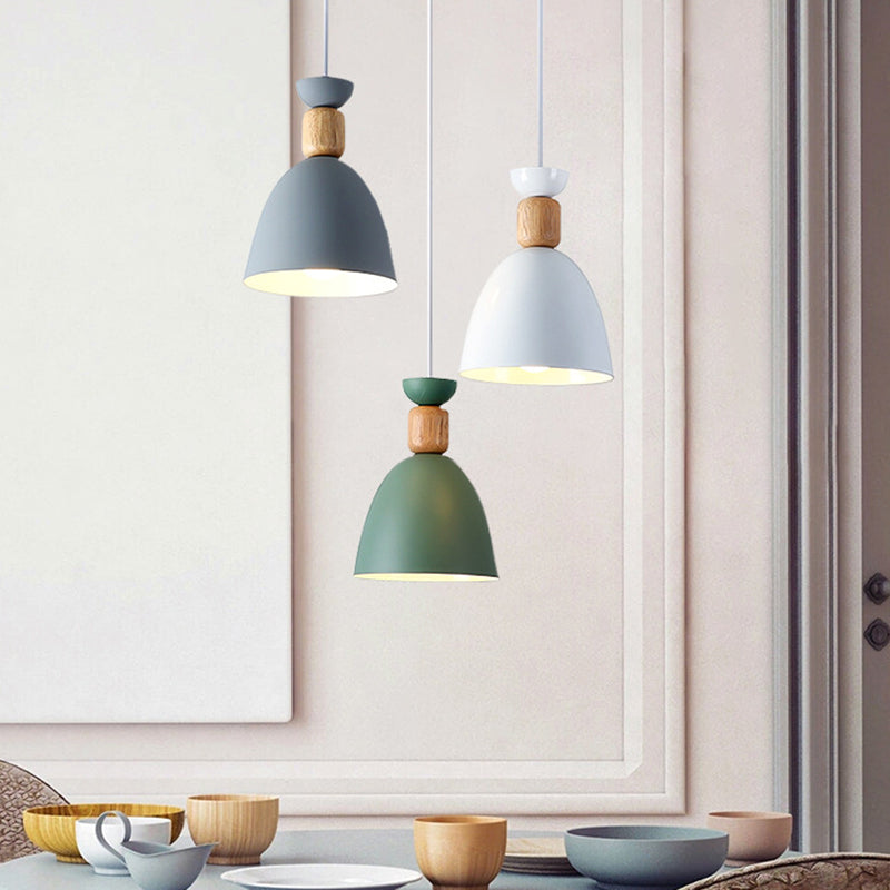 Nordic-Style Goblet Pendant Light Fixture With Metal Shade For Dining Room