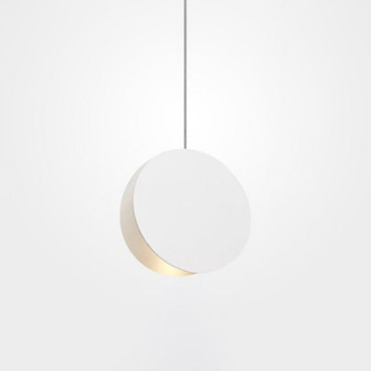 Round Pendant Lamp With Shell-Inspired Design And Macaron Style Metal Finish Perfect For Modern