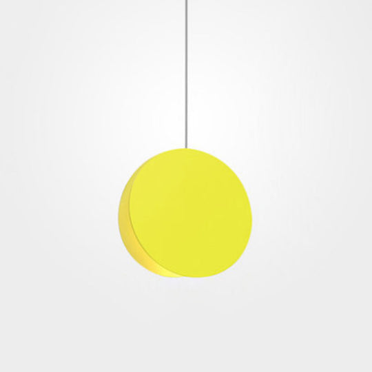 Round Pendant Lamp With Shell-Inspired Design And Macaron Style Metal Finish Perfect For Modern