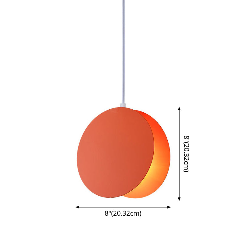 Shell-Inspired Round Pendant Lamp - Macaron Style Metal 1-Light Ceiling Light